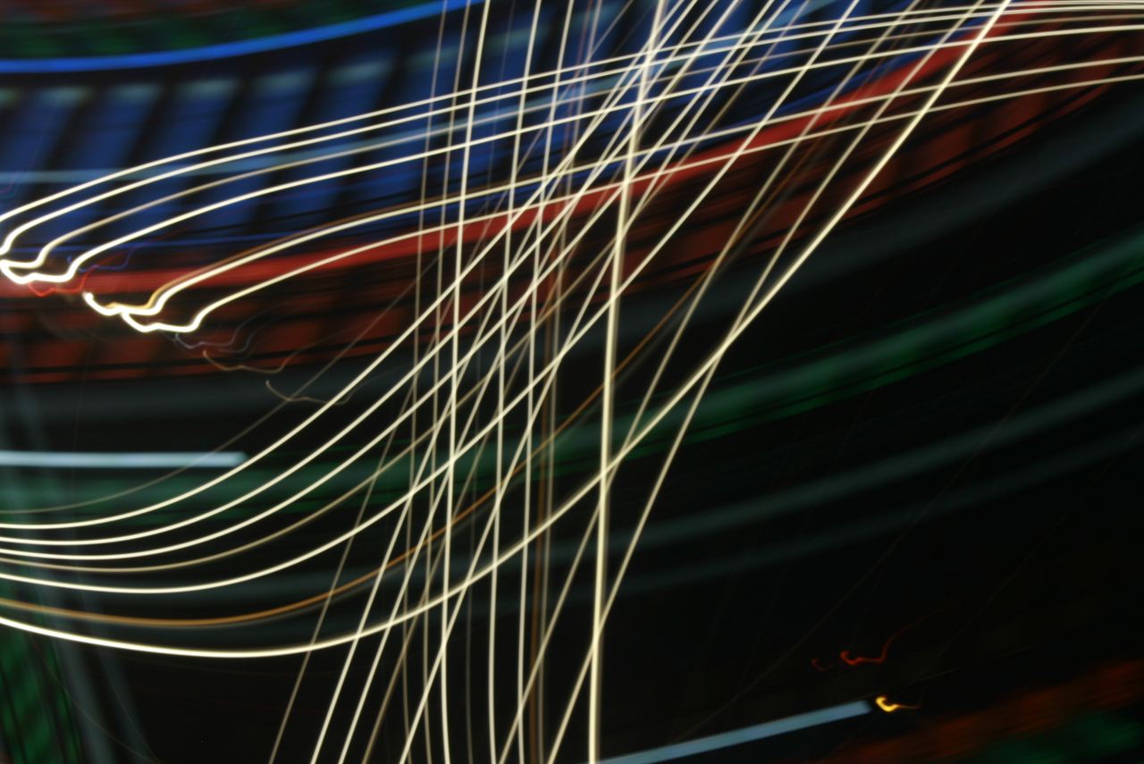 Light trails of city traffic at night
