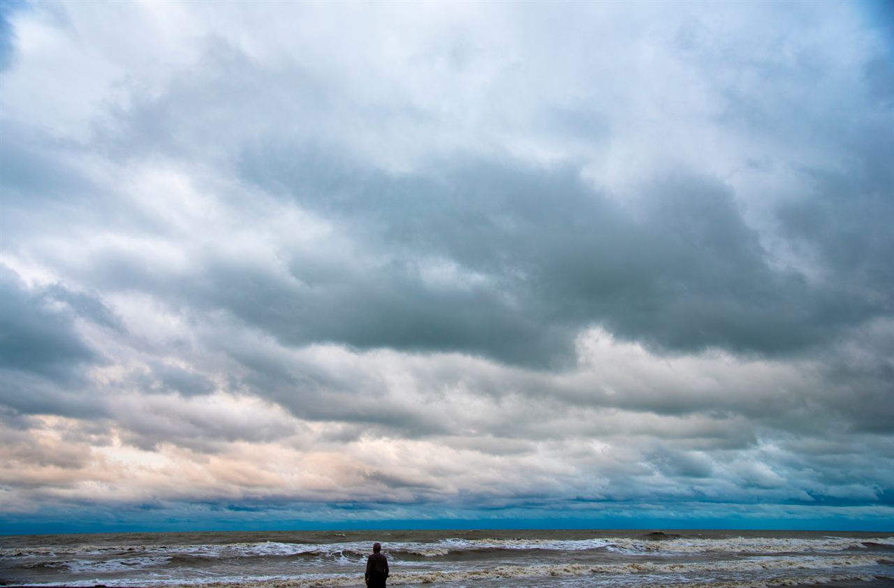 Cloudy sky over the sea